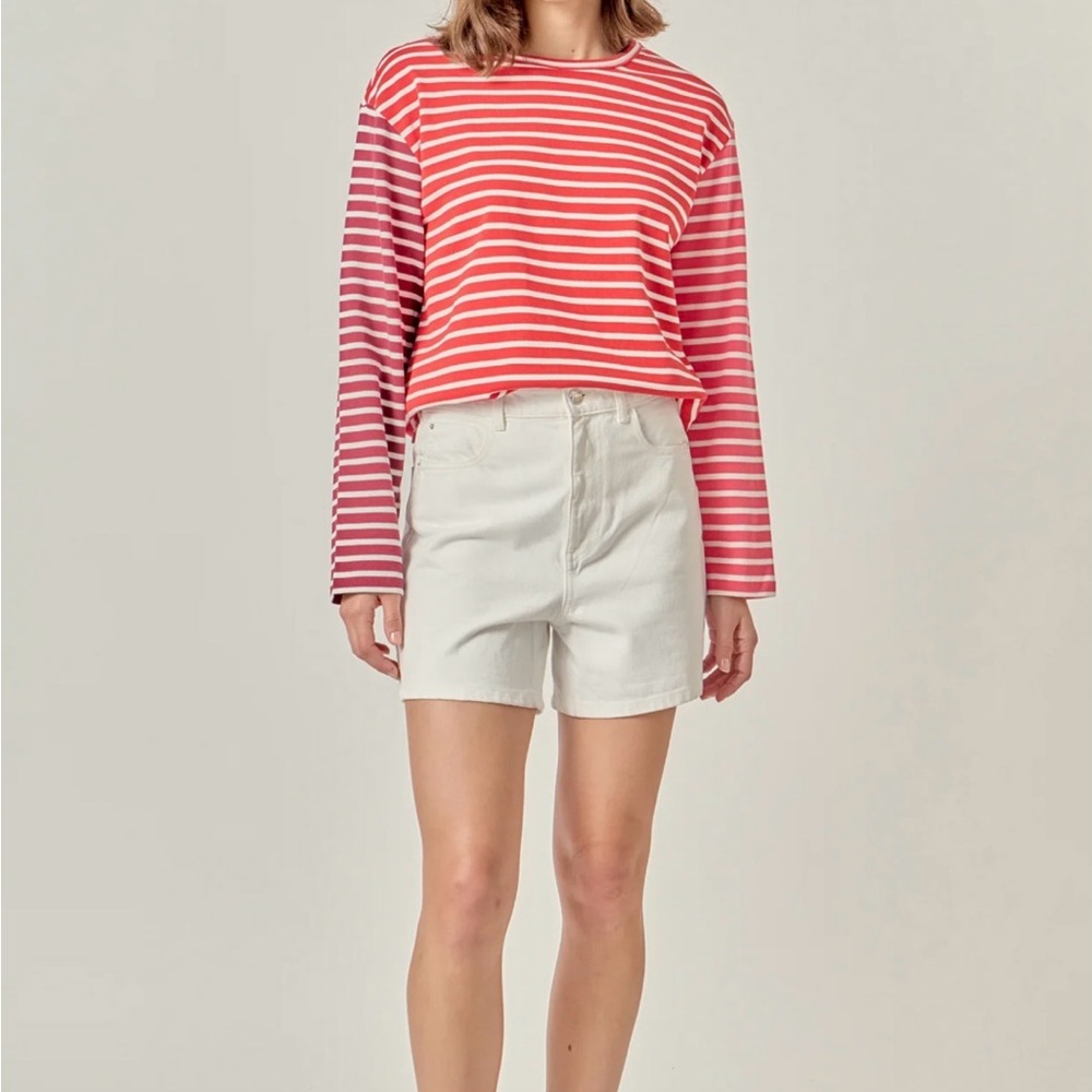 English Factory Stripe Colorblock Long Sleeve Tee